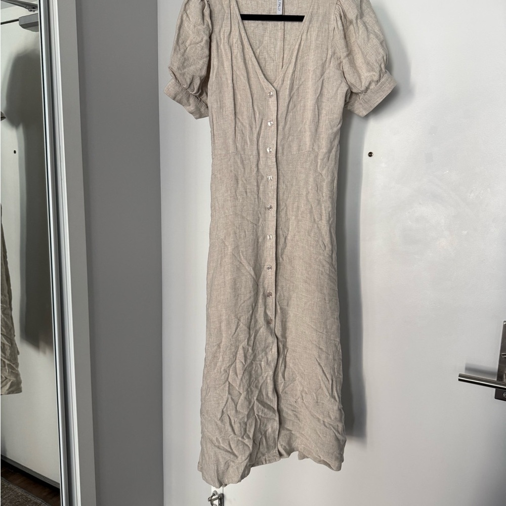 Rachel Pally Cream Button-Down Midi Dress